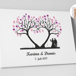 Guest Book Wedding Wedding Tree Heart Tree Canvas Premium Paper Fingerprint Tree Gift Tree Finishing Personalized