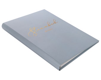 Familieregister - luxe pastel turquoise met koperen afwerking - hardcover met ringmechanisme inclusief index (15 x 22 cm en A4)