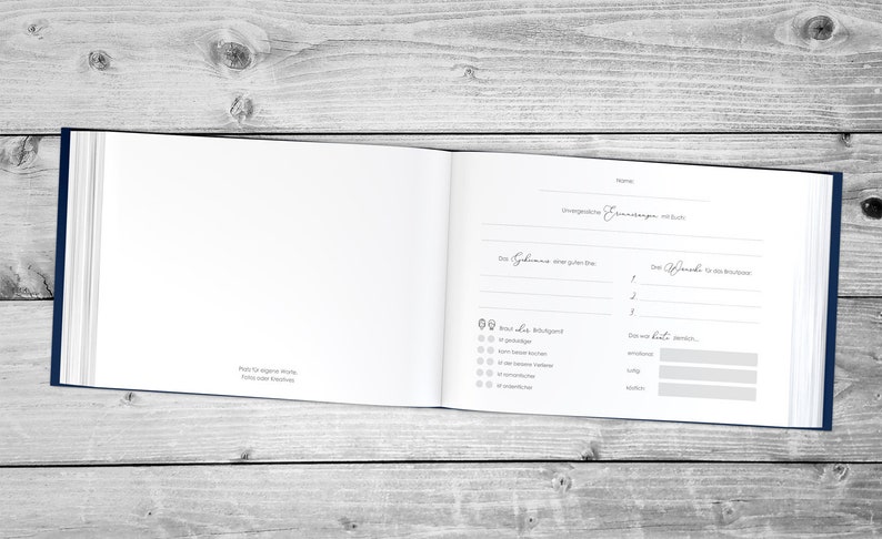 Gästebuch Hochzeit Deluxe PERSONALISIERT marine-blau sehr edel Gold Veredelung Hardcover A4 MARINEBLAU Bild 5