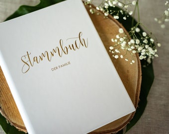 Stammbuch der Familie - Deluxe Pure-White mit Gold Veredelung - Hardcover mit Ringmechanik, inklusive Register (15x21 cm und A4)