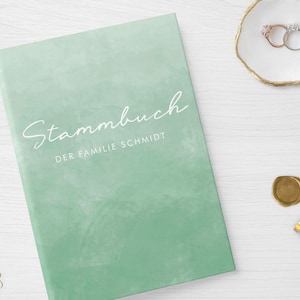 Stammbuch der Familie | Watercolor Grün | Hardcover mit Ringmechanik, inklusive Register | personalisiert Name Datum | Gruen