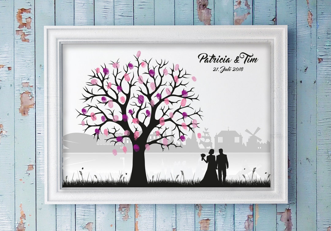 Arbre de mariage Wedding Skyline Brême Toile, Papier affiche, Cadeau de