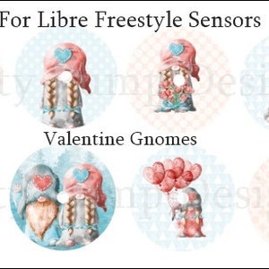 Freestyle Libre 1 and 2 Sensor Stickers, Valentine Gnomes and Trucks,