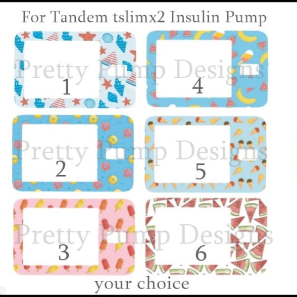 Tandem t:slimx2 Insulin Pump Stickers, Summer Floral, Summer Treats, Summer Beach, Summer Travel,  ,