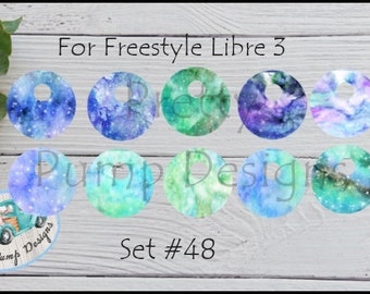 Freestyle Libre 3 stickers, Galaxy, Starry Night, Colors