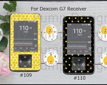 Dexcom G7 Receiver Stickers, Bees, Yellow and Black