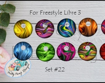 Freestyle Libre 3 stickers, Abstract Colors