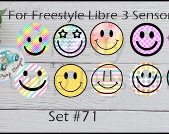 Freestyle Libre 3 stickers, Smiley Faces, Happy Faces