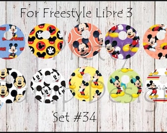 Freestyle Libre 3 Stickers, MMouse, Mickey, Minnie