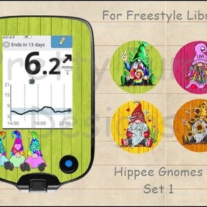 Freestyle Libre 2 or 3 Reader and Sensor Sets, Hippie Gnomes, Gnomes