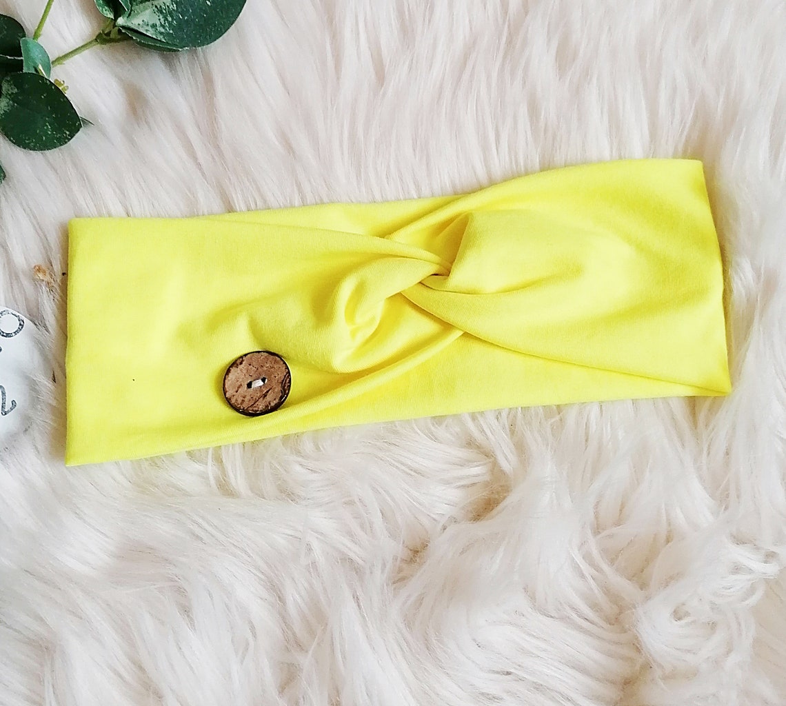 Headband Neon Yellow Hairband Neonfaben Etsy