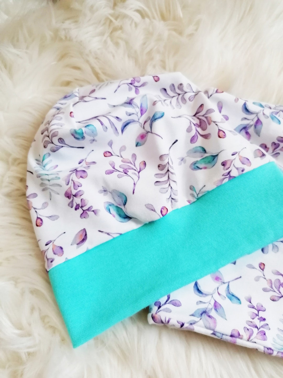 hat-and-loop-in-a-set-with-purple-flowers-hat-with-flowers-in-etsy