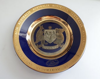 Vintage 6" 24 KT Gold Souvenir Plate from Australia