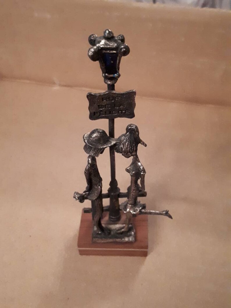 Vintage Peltro Pewter Couple by Lamp Post Figurine Italian Etsy Hong Kong