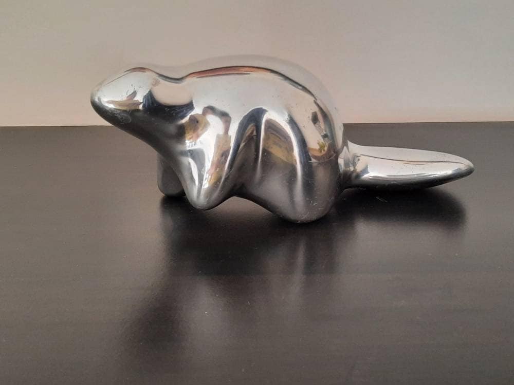 Vintage Hoselton Canada Aluminum Beaver Sculpture #1967 HUGE