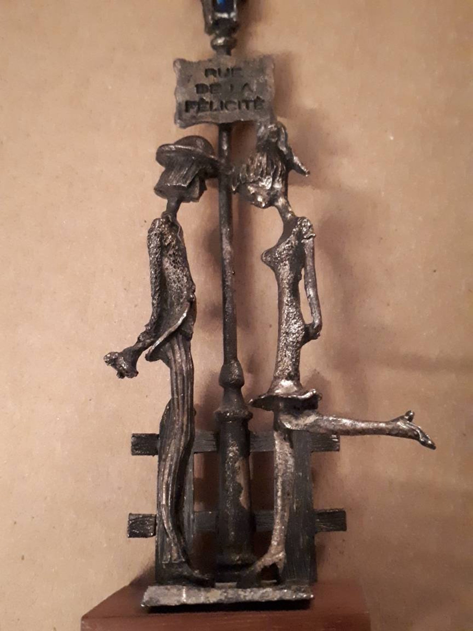 Vintage Peltro Pewter Couple by Lamp Post Figurine Italian Pewter Etsy