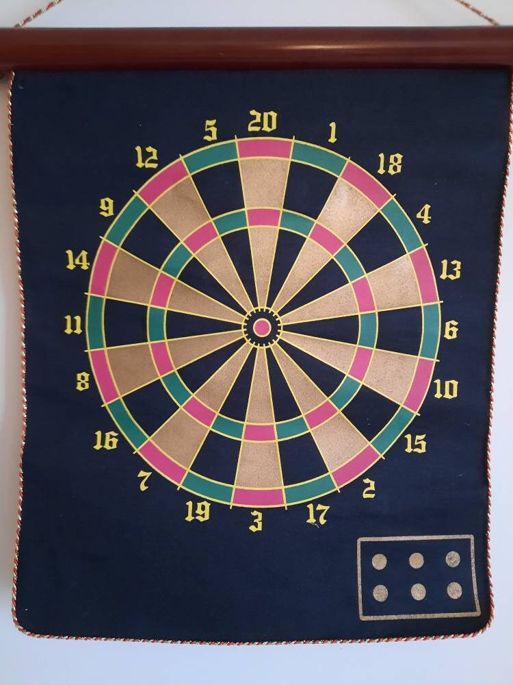 Vintage Double Sided Dart Board Baseball and Etsy