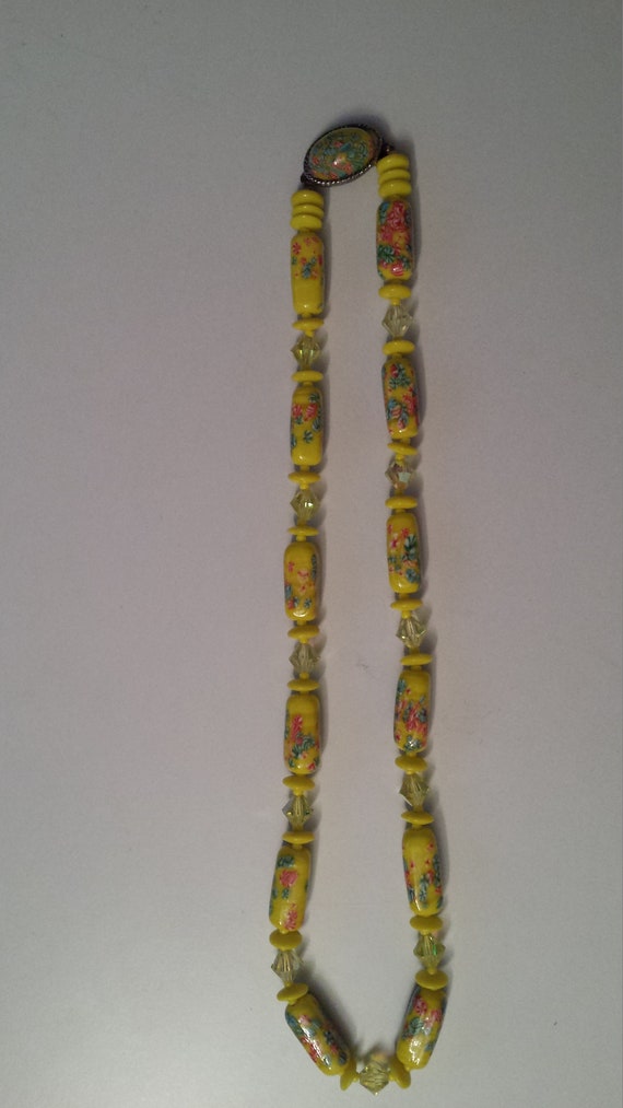 Vintage Japanese Glass Lantern Bead Necklace and … - image 3