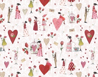 Acufactum cotton fabric love | Spring fabric by Acufactum | Creative fabric for Valentine's Day | Patchwork fabric