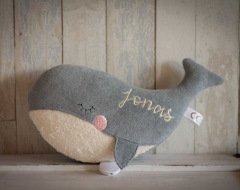 Bio Spieluhr "Wal" grau/creme für Babys