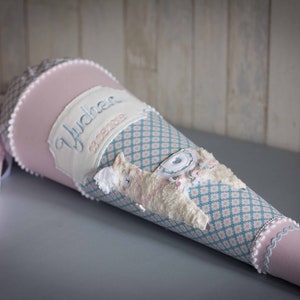 Glückspilz Schultüte Personalisiert – Aus Stoff, Mit Lama-Motiv, Rosa, Für Einschulung