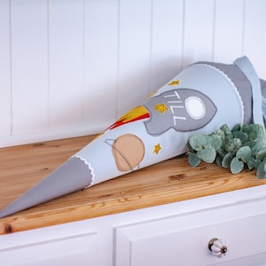 Sac à sucre pour cartable bio « Rocket » avec nom
