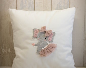 Organic namesake travel pillow "elephant baby" 30 x 30 cm, white