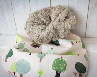 Pucksack für Baby aus Bio Baumwolle "Waldfreunde", Geschenk für Babyparty Babyshower, Geschenk zur Geburt Bio Baby Pucksack