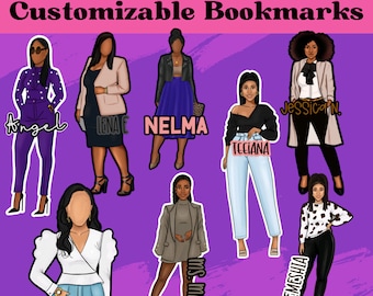 Aanpasbare Black Girl-bladwijzer | Gepersonaliseerd leesgrage cadeau