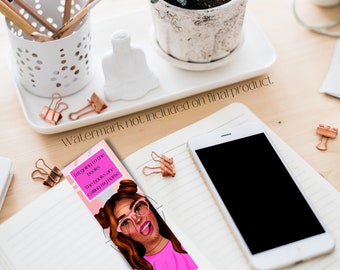 Gelamineerde bladwijzer zwarte vrouw: humor lezen, melaninekunst