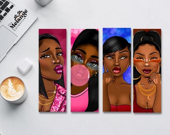 Black Girl Magic Bookmarks: Black Women Readers, Laminated