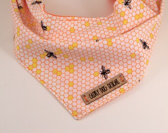 Bee Dog Bandanna Snap On or Tie On Bandana Oh Honey
