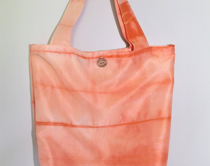 Orange Stripes 1 Upcycled Market Tote Bag