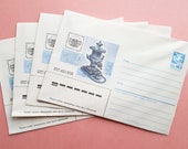 Vintage Soviet Era Mail Envelopes with Samovar, Set of 4, USSR Postal Ephemera