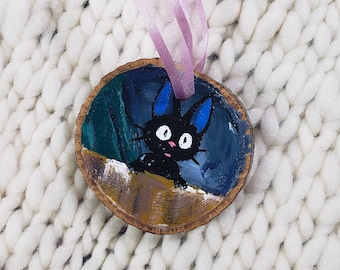 Servicio de entrega de Kiki Jiji Adorno de rodajas de madera pintado a mano