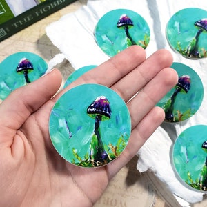 Tiny Mushroom Circle 2&quot; Vinyl Sticker