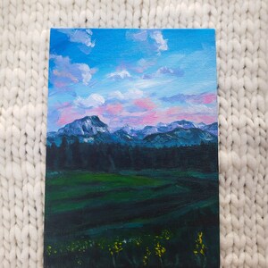 Mountains and Sky Original Painting 5x7&quot;