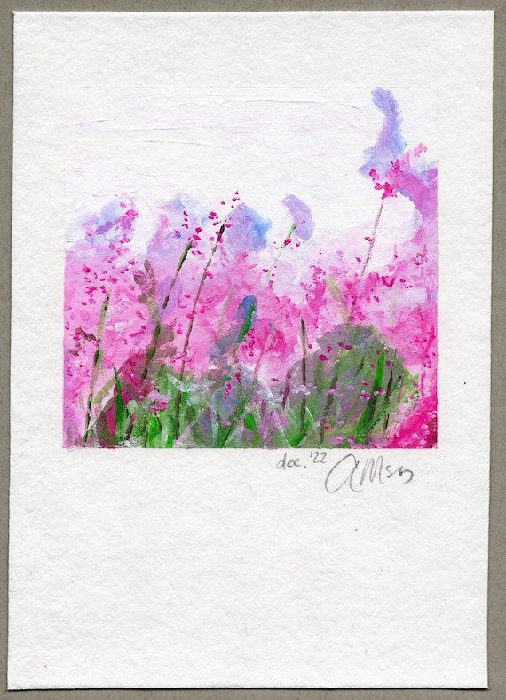 Polaroid Floral Painting, Original 5x7