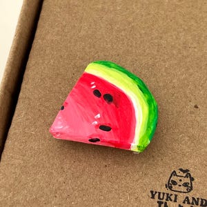 Made-to-Order | Mini Watermelon Slice Magnet | Hand Sculpted and Painted Polymer Clay