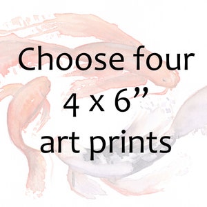 Escolha quatro impressões de arte de 4x6" - Pacote de impressão giclée com desconto à sua escolha