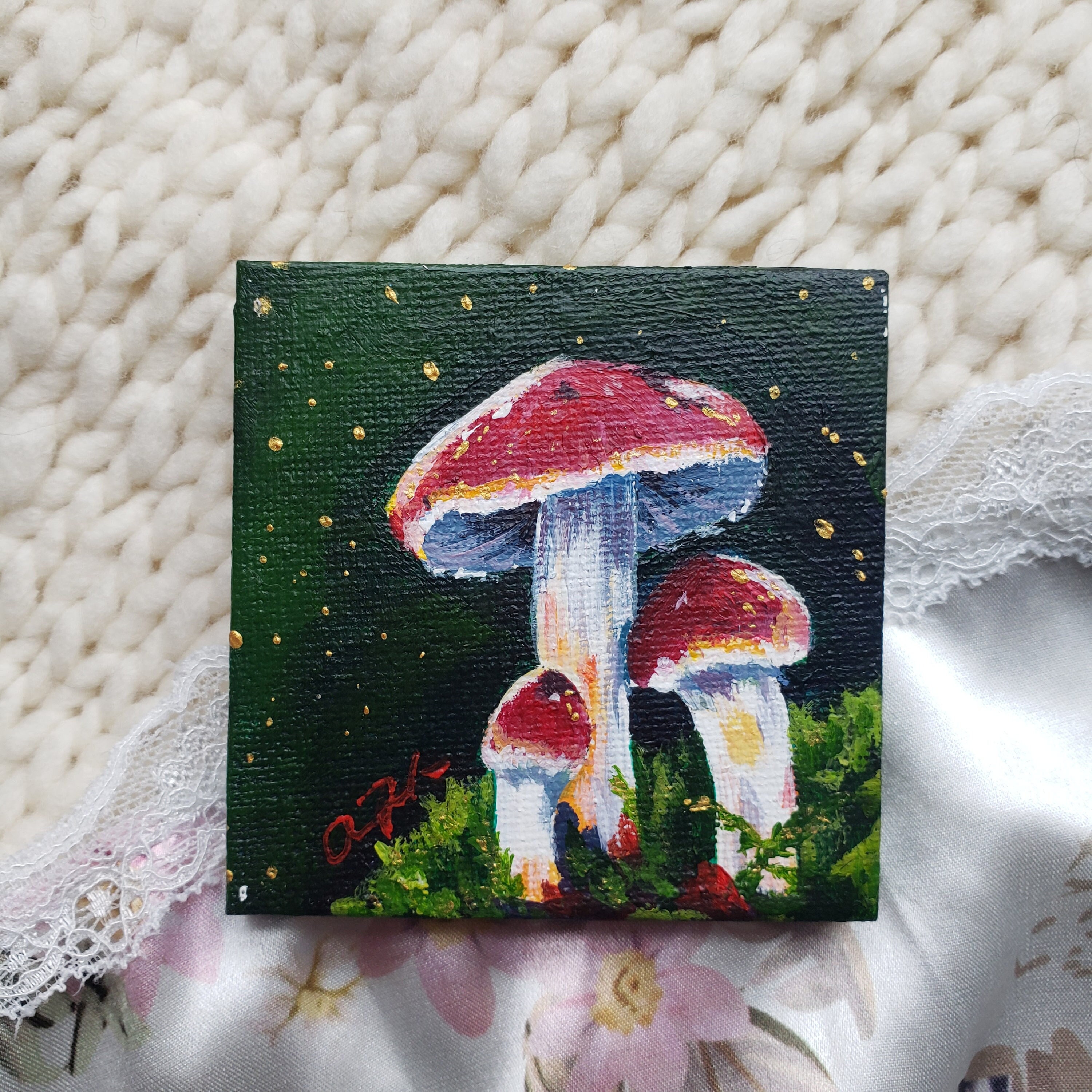 オリジナルアクリルミニ絵画 - 3x3インチのキャンバス - Etsy 日本