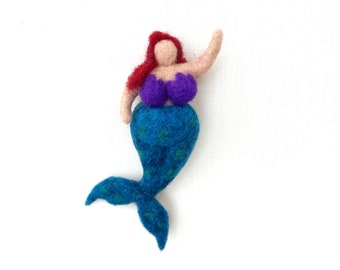 Mermaid felted as Nana big cute thick colorful mermaid felt, KCA 54 felt figure mermaid artist doll Homage to Niki de Saint Phalle
