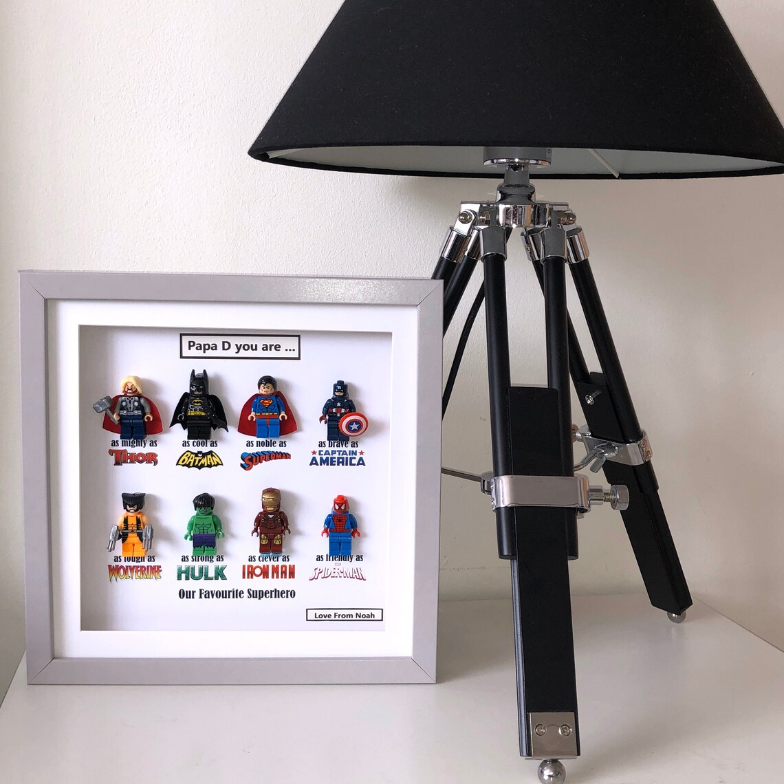 Personalised frame lego MARVEL Fathers Day Picture Box Frame Etsy