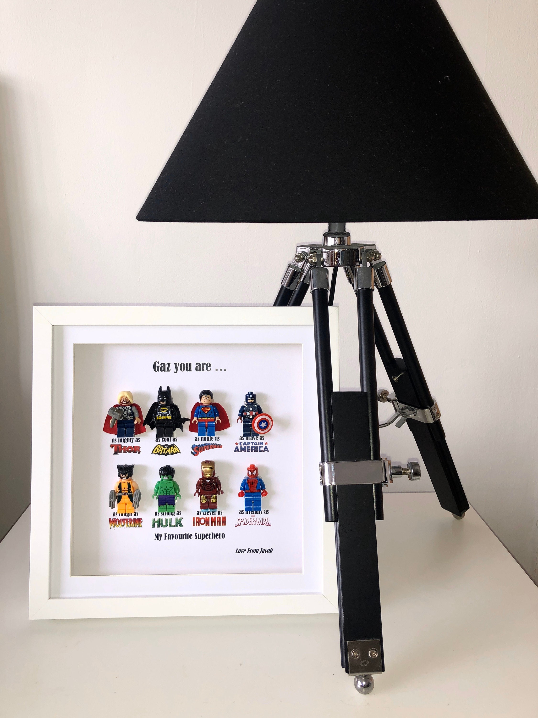 Fathers Day Gift Frame MARVEL Personalised Picture Box Frame Dad