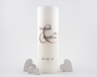 Elegante trouwkaars, 25 x 8 cm, spreuk trouwkaars, trouwkaars, trouwkaars, moderne trouwkaars, huwelijkscadeau, trouwkaars