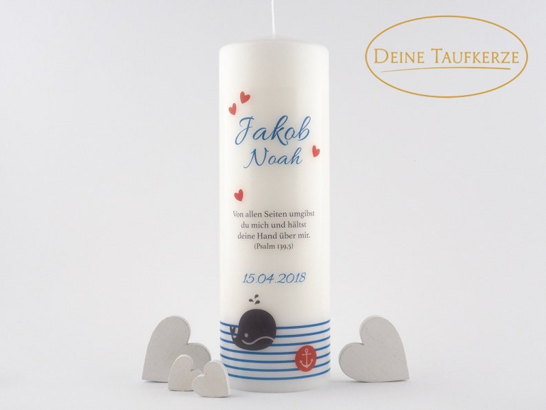 baptism candle for boy