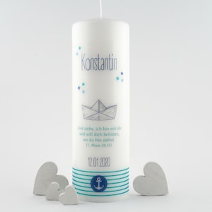 Baptismal candle Noah&#39;s Ark, 25 x 8 cm, Baptismal candle boys, Baptismal candle girls, Baptismal candle boat, Baptismal candle girls, Paper boat, Noah&#39;s Ark, Boat, Ship