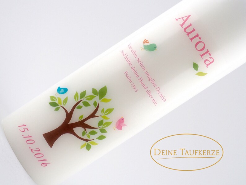 Baptism Candle Girl Baptism Candle Tree Baptism Candle With Etsy