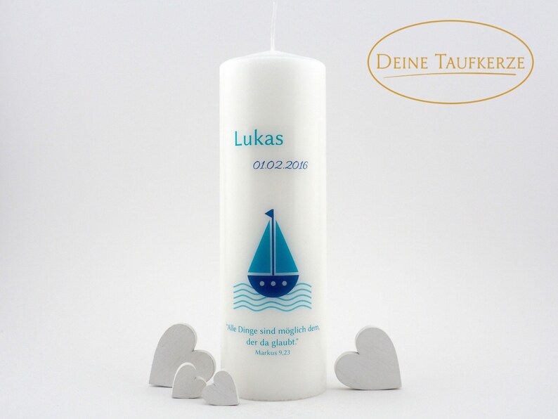 baptism candle for boy