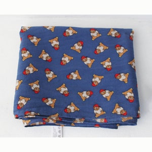 Teddy bear Sergio silk scarf Pure silk scarf Teddy bear scarf Animals scarf Blue silk wrap Teddy bear print fabric Boy scarf Toy silk scarf